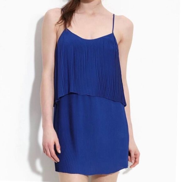 Parker x Revolve Georgette Pleated Mini Dress - Picture 1 of 6